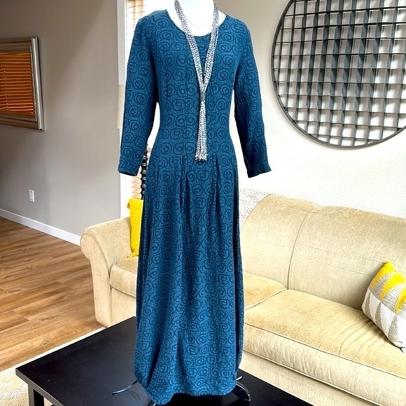 Grizas silk blend boho midi/maxi dress SZ M - Picture 1 of 16